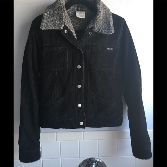 Jackets & Blazers - Billabong black corduroy with Sherpa lining
